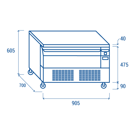 DWT90 Mixed Refrigerated Base COOL HEAD Soubassements réfrigérés