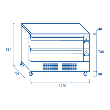 Soubassement réfrigéré mixte DWT122 COOL HEAD Soubassements réfrigérés