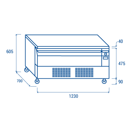 Soubassement réfrigéré mixte DWT120 COOL HEAD Soubassements réfrigérés