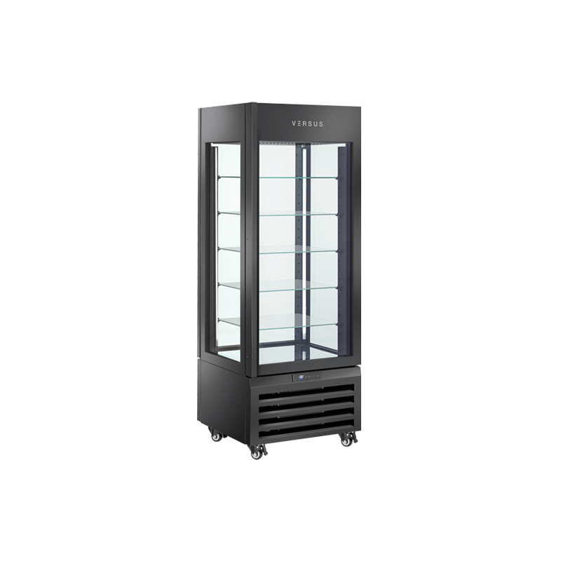 Vitrine panoramique réfrigérée pâtisserie VRP404B|Noire VERSUS Vitrines à gâteaux