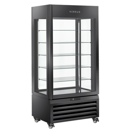 cPanoramic refrigerated pastry display case VRP604B|Black VERSUS Rotating cake cases