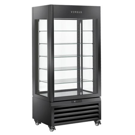 cPanoramic refrigerated pastry display case VRP604B|Black VERSUS Rotating cake cases