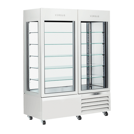 Vitrine panoramique réfrigérée pâtisserie VRP804W|Blanche VERSUS Vitrines à gâteaux
