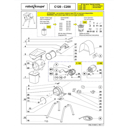 Bouton Marche/Arrêt C120/C200 ROBOT COUPE Toutes les catégories
