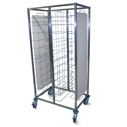 Welded clearance trolley | 2x12 level | with side panels L2G Stainless steel transport ladders