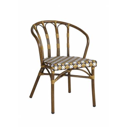 Fauteuil CLICHY | Camel, Blanc & Brun  CHAISES PARISIENNES