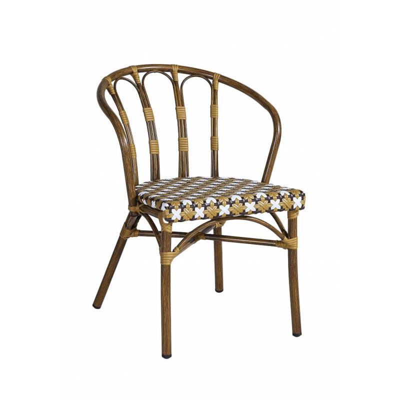 Fauteuil CLICHY | Camel, Blanc & Brun  CHAISES PARISIENNES