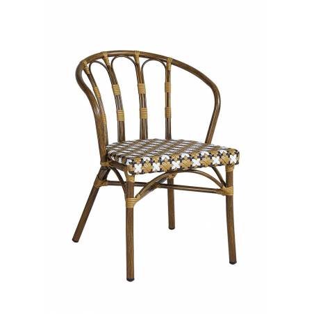 Fauteuil CLICHY | Camel, Blanc & Brun  CHAISES PARISIENNES