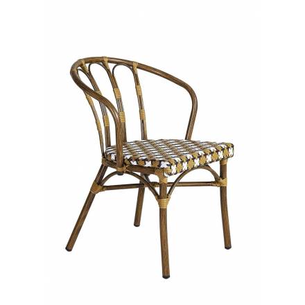 Fauteuil CLICHY | Camel, Blanc & Brun  CHAISES PARISIENNES