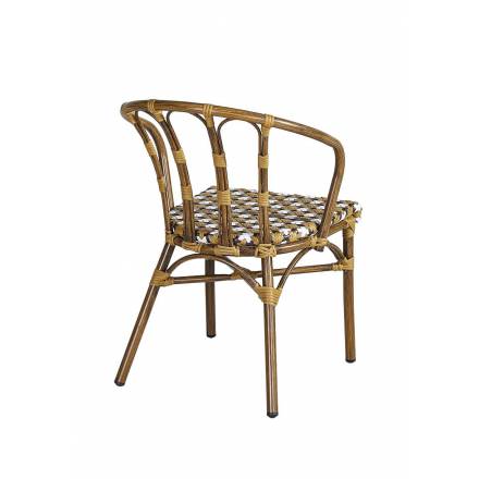 Fauteuil CLICHY | Camel, Blanc & Brun  CHAISES PARISIENNES