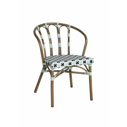 Fauteuil CLICHY | Vert Pâle, Noir & Blanc  CHAISES PARISIENNES