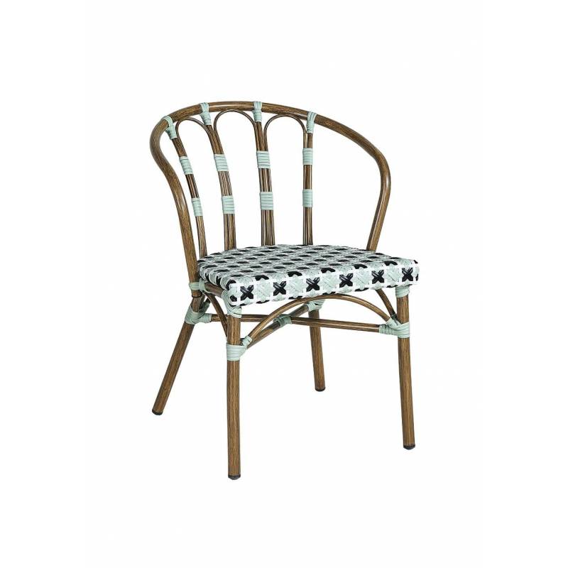 CLICHY Chair | Pale Green, Black & White  Gamme ANDORRE/BEAULIEU