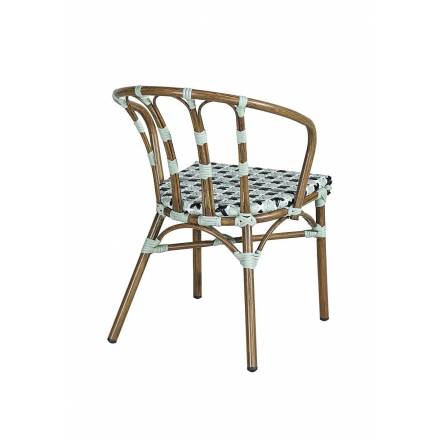 Fauteuil CLICHY | Vert Pâle, Noir & Blanc  CHAISES PARISIENNES