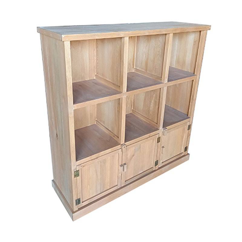 Présentoir MADERA 6 cases + 3 portes  Meubles de présentation