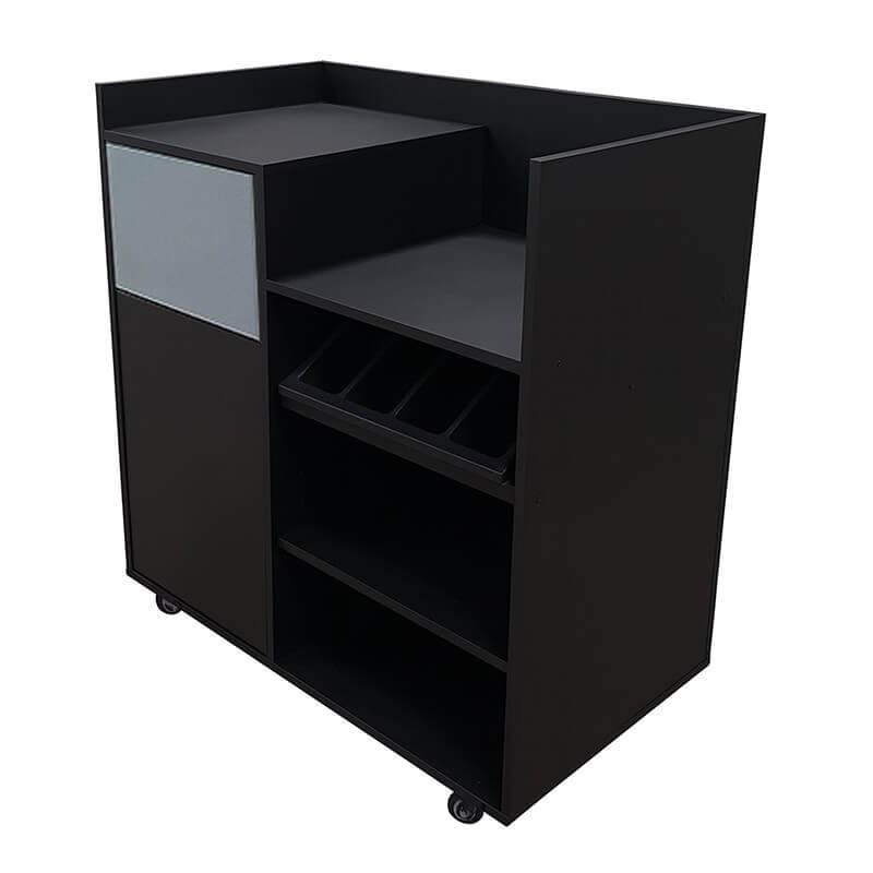 OTALYS Trolley & Bin Combo | Black LIGNE CHR SERVICE TROLLEYS