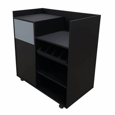OTALYS Trolley & Bin Combo | Black LIGNE CHR SERVICE TROLLEYS