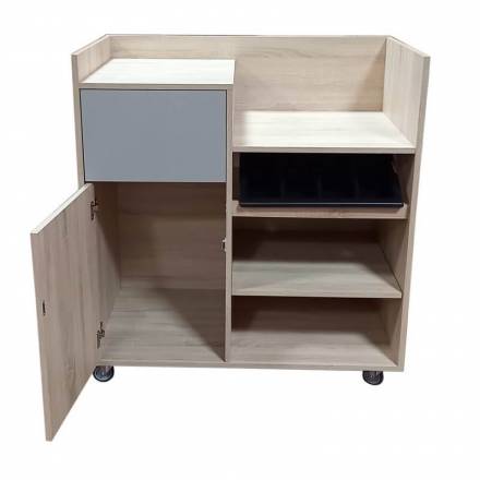 OTALYS Trolley & Bin Combo | Chianti oak LIGNE CHR SERVICE TROLLEYS