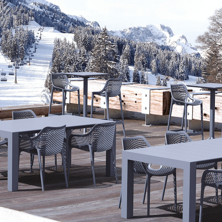 Lot de 4 chaises haute AIR anthracite LIGNE CHR CHAISES EN POLYPROPYLÈNE