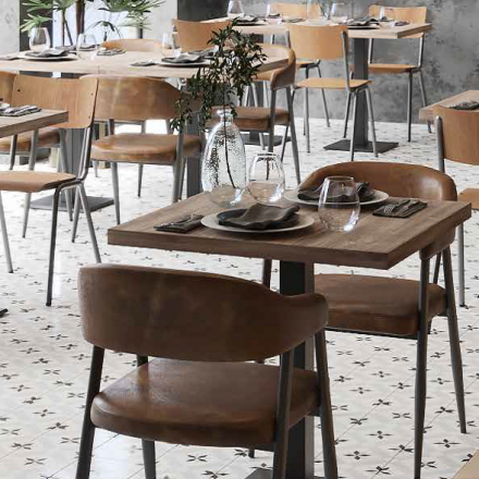 Plateau stratifié HALIFAX TABAC 46mm | 80x80cm BE EXPRESS Plateaux de table