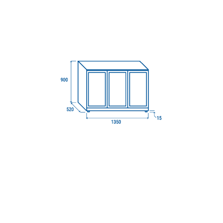 Refrigerated back bar COOL HEAD 320L | BBC330S COOL HEAD Refrigerated back bar