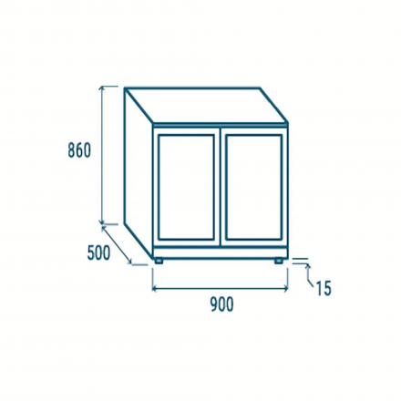 Refrigerated back bar COOL HEAD 197L | BBC286S COOL HEAD Refrigerated back bar