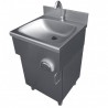 Lave-mains à commande fémorale sur placard  Lave-mains inox