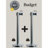 Lot de 2 poteaux d'accueil BUDGET RETRACTABLE SECURIT Poteaux d'accueil / Tapis