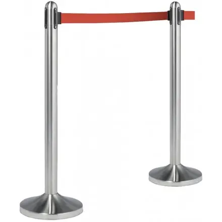 Poteau d'accueil à corde rétractable INOX SECURIT Poteaux d'accueil / Tapis