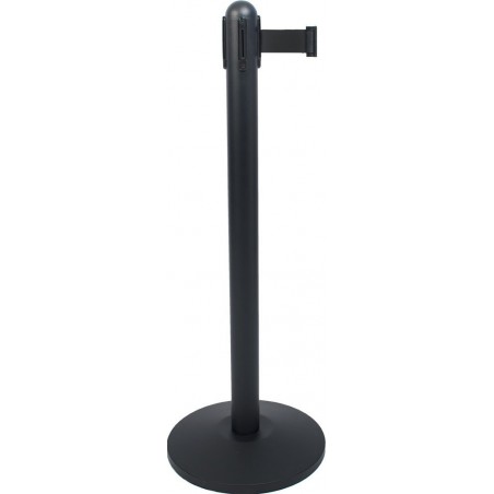 Poteau d'accueil à corde rétractable NOIR SECURIT Poteaux d'accueil / Tapis