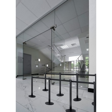Poteau d'accueil à corde rétractable NOIR SECURIT Poteaux d'accueil / Tapis