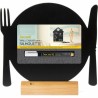Ardoise de table "plate" socle bois SECURIT Salle