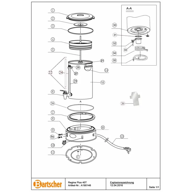 Boîtier pour percolateur BARTSCHER BARTSCHER Pièces détachées Boîtier pour percolateur BARTSCHER BARTSCHER Pièces détachées