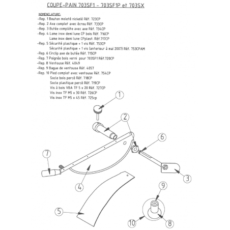 Sécurité plastique transparente BRON COUCKE Pièces détachées