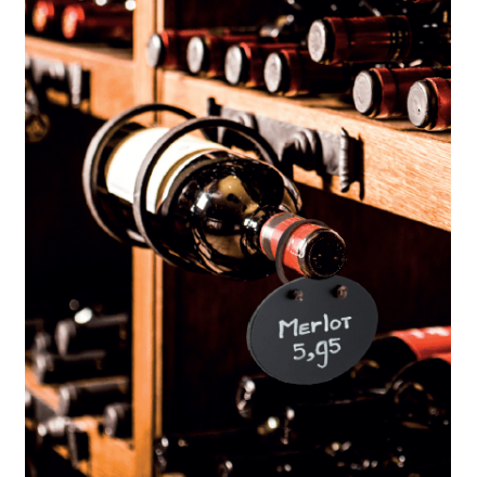 Ardoisine ovale pour bouteille SECURIT Présentoirs bouteilles de vin