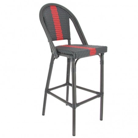 Chaise haute DIEPPE gris/rouge  Gamme DIEPPE