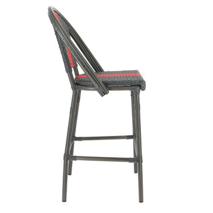 Chaise haute DIEPPE gris/rouge  Gamme DIEPPE