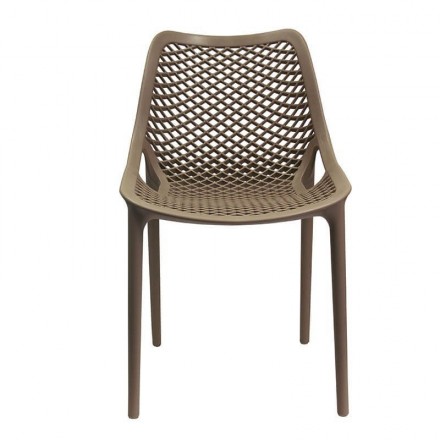 Lot de 4 chaises AIR taupe  CHAISES EN POLYPROPYLÈNE