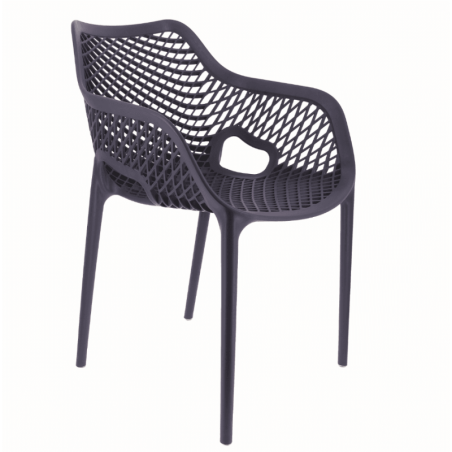 Lot de 4 fauteuils AIR anthracite  CHAISES EN POLYPROPYLÈNE