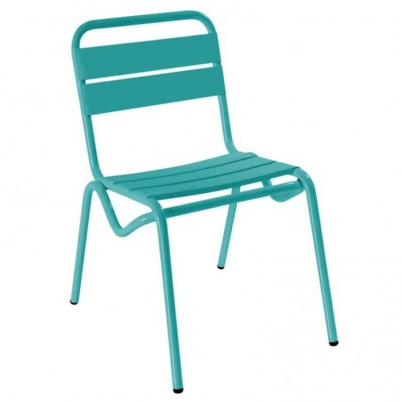 Lot de 4 chaises AVIGNON turquoise  CHAISES EN ALUMINIUM