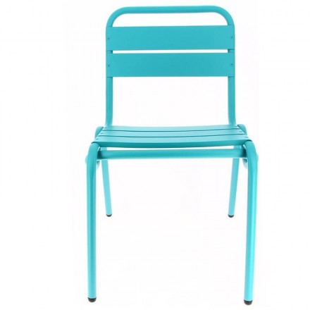 Lot de 4 chaises AVIGNON turquoise  CHAISES EN ALUMINIUM