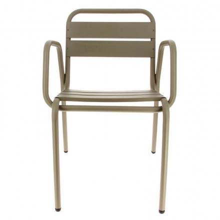 Lot de 4 fauteuils AVIGNON taupe  CHAISES EN ALUMINIUM