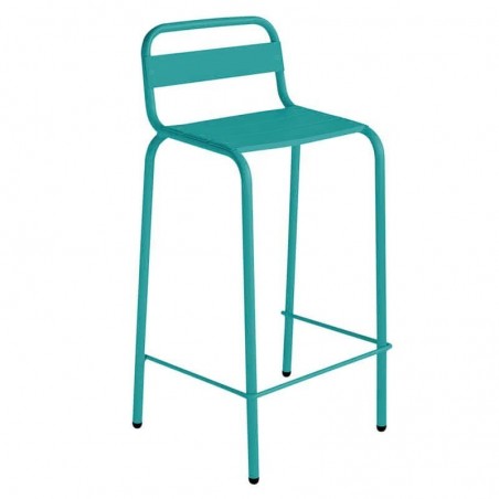 Lot de 3 chaises hautes AVIGNON turquoise  CHAISES EN ALUMINIUM