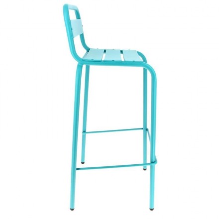 Lot de 3 chaises hautes AVIGNON turquoise  CHAISES EN ALUMINIUM