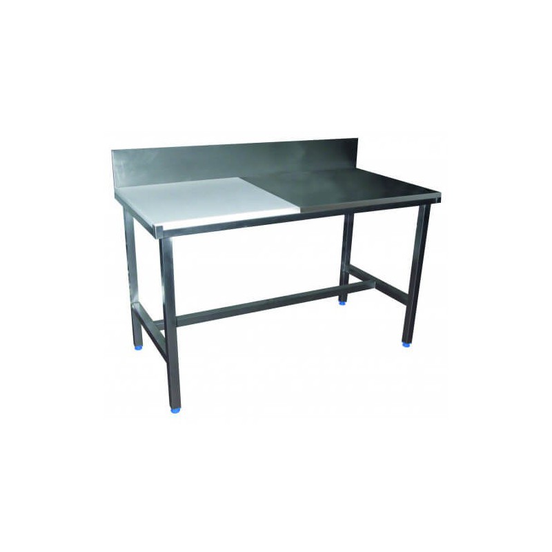 Table inox de travail avec étagère, avec dosseret, 600x600 mm - Virtus  group - Tables de Travail Inox - référence HCA0018 - Stock-Direct CHR