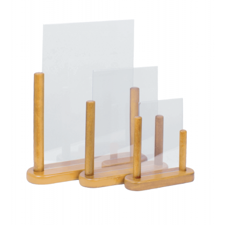 Porte-affiche de table teck SECURIT Porte-affiches