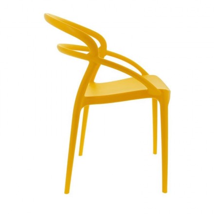 Lot de 4 chaises TOULON jaune  CHAISES EN POLYPROPYLÈNE