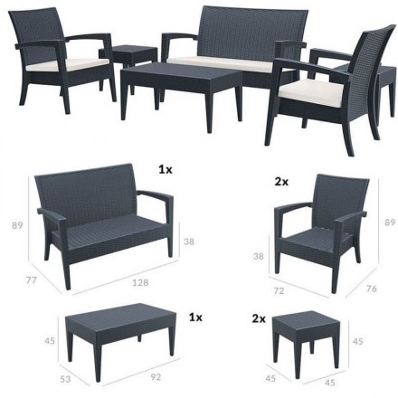 Salon de jardin MIAMI  Salle Salon de jardin MIAMI  Salle