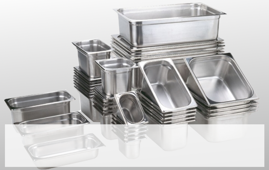 Stainless steel gastro trays