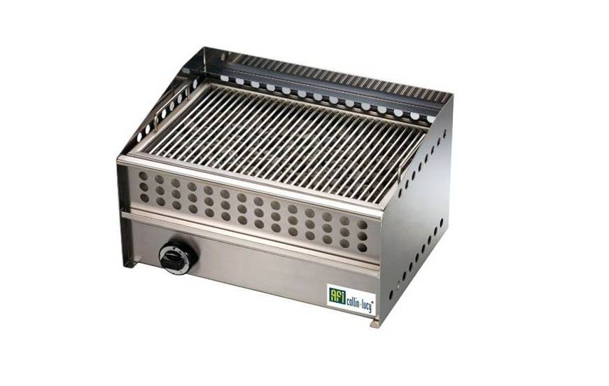 Grill with lava stones